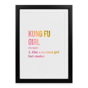 Kung Fu Kung Fu Kung Fu - Affiche encadrée (27 × 37 cm) - noir - Devant