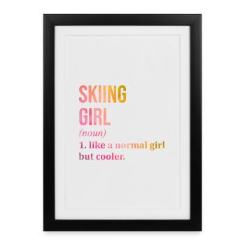 Ski Ski Ski - Affiche encadrée (27 × 37 cm) - noir - Devant
