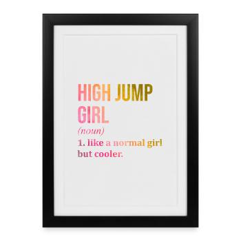 Saut en hauteur Saut en hauteur Saut en hauteur - Affiche encadrée (27 × 37 cm) - noir - Devant