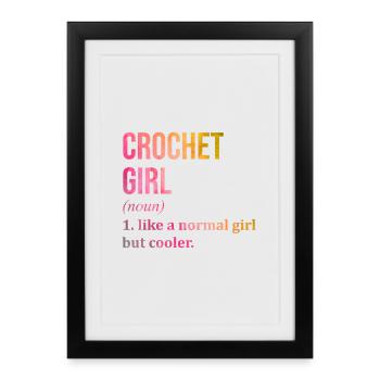 Crochet Crochet Crochet - Affiche encadrée (27 × 37 cm) - noir - Devant