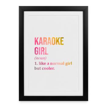 Karaoké Karaoké Karaoké - Affiche encadrée (27 × 37 cm) - noir - Devant