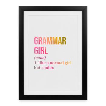 Grammaire Grammaire Grammaire - Affiche encadrée (27 × 37 cm) - noir - Devant