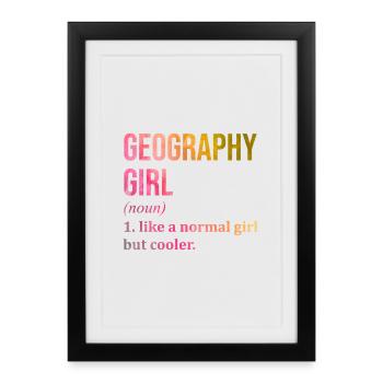 Géographie Géographie Géographie - Affiche encadrée (27 × 37 cm) - noir - Devant