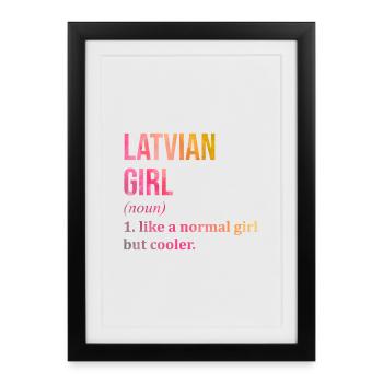 Lettonie Lettonie Lettonie - Affiche encadrée (27 × 37 cm) - noir - Devant