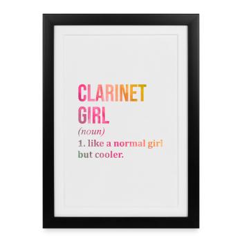 Clarinette Clarinette Clarinette - Affiche encadrée (27 × 37 cm) - noir - Devant