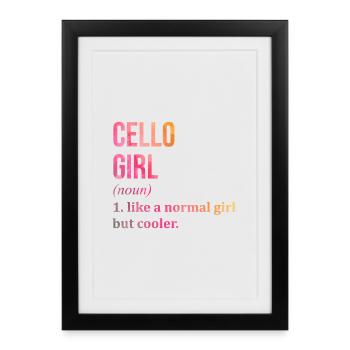 Violoncelle Violoncelle - Affiche encadrée (27 × 37 cm) - noir - Devant