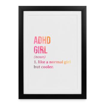 ADHD ADHD ADHD - Framed poster (27 × 37 cm) - black - Front