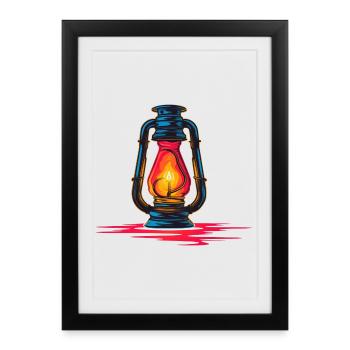 Lanterne Steamwave - Affiche encadrée (27 × 37 cm) - noir - Devant