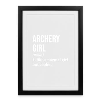 Tir à l’arc Tir à l’arc Tir à l’arc - Affiche encadrée (27 × 37 cm) - noir - Devant