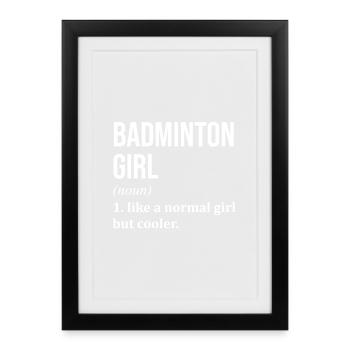 Badminton Badminton Badminton - Affiche encadrée (27 × 37 cm) - noir - Devant