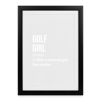 Golf Golf Golf - Affiche encadrée (27 × 37 cm) - noir - Devant