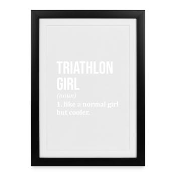 Triathlon Triathlon Triathlon - Affiche encadrée (27 × 37 cm) - noir - Devant
