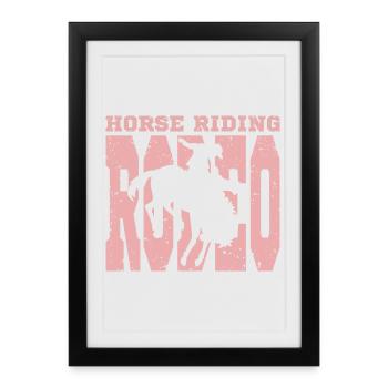 Motif de rodéo intéressant - Affiche encadrée (27 × 37 cm) - noir - Devant