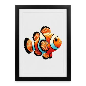 Poisson-clown - Affiche encadrée (27 × 37 cm) - noir - Devant