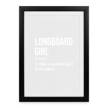 Longboard Longboard Longboard - Framed poster (27 × 37 cm) - black - Front