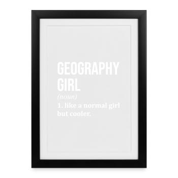 Geography Geography Geography - Framed poster (27 × 37 cm) - black - Front