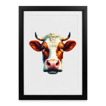 Vache - Affiche encadrée (27 × 37 cm) - noir - Devant