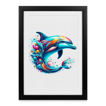 Dolphin - Framed poster (27 × 37 cm) - black - Front