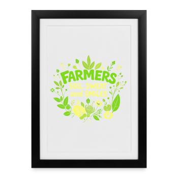 FARMERS: SOIL, SWEAT, AND SMILES - Framed poster (27 × 37 cm) - black - Front