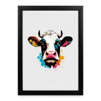 Vache - Affiche encadrée (27 × 37 cm) - noir - Devant