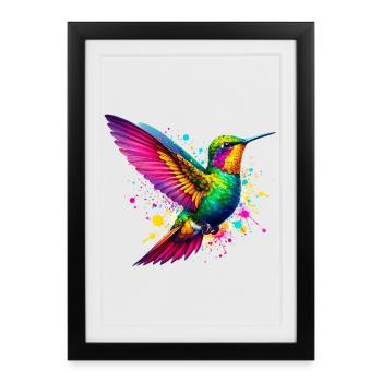 Colibri - Affiche encadrée (27 × 37 cm) - noir - Devant