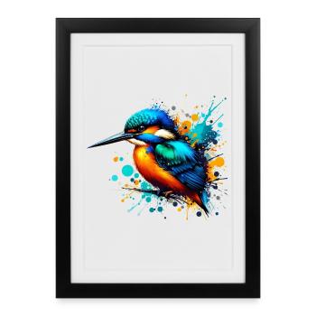 Kingfisher - Framed poster (27 × 37 cm) - black - Front
