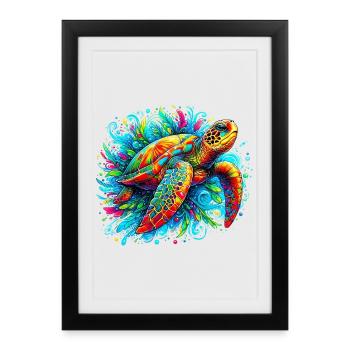 Turtle - Framed poster (27 × 37 cm) - black - Front