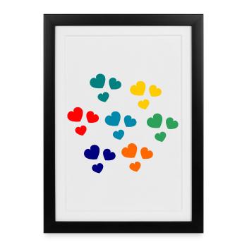 HEART. CHRISTMAS. COUPLE. VALENTINE'S DAY. JUST MARRIED. - Framed poster (27 × 37 cm) - black - Front