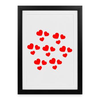 CHRISTMAS. COUPLE. HEART. VALENTINE'S DAY. JUST MARRIED. - Framed poster (27 × 37 cm) - black - Front