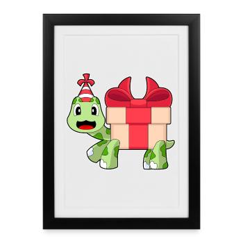 Turtle Birthday Package - Framed poster (27 × 37 cm) - black - Front