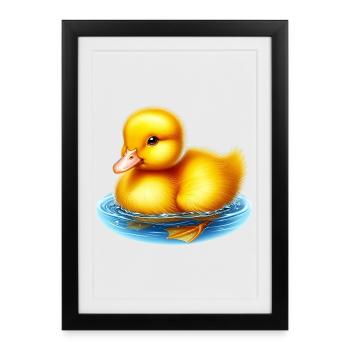 Caneton Canard Canard Canard - Affiche encadrée (27 × 37 cm) - noir - Devant
