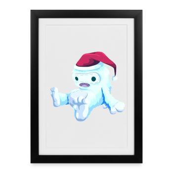 Poupée de Noël - Affiche encadrée (27 × 37 cm) - noir - Devant