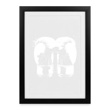 Kickboxing Gloves Graphic - Framed poster (27 × 37 cm) - black - Front