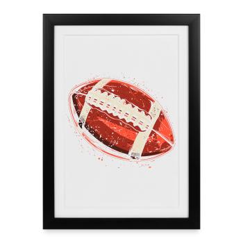 Graphique de ballon de football - Affiche encadrée (27 × 37 cm) - noir - Devant