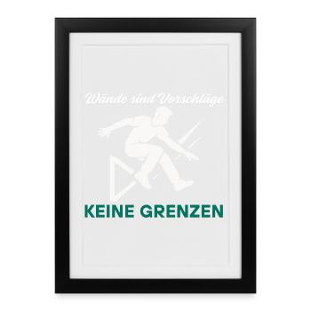 Parkour Jump - Design urbain dynamique - Affiche encadrée (27 × 37 cm) - noir - Devant