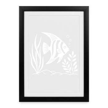 Underwater Fish Illustration for Apparel - Framed poster (27 × 37 cm) - black - Front