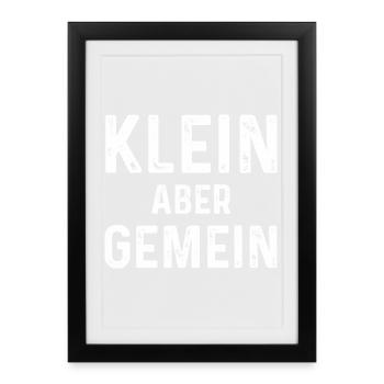 Dicton sarcastique : Petit mais méchant - Affiche encadrée (27 × 37 cm) - noir - Devant