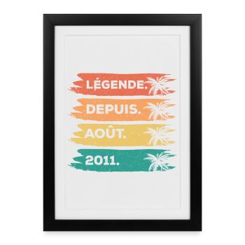 August 2011 - 14 Year Old Birthday Gift Vintage 201 - Framed poster (27 × 37 cm) - black - Front
