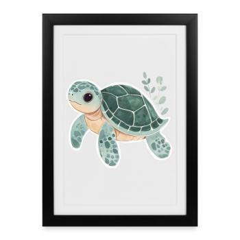 Tortue - Affiche encadrée (27 × 37 cm) - noir - Devant