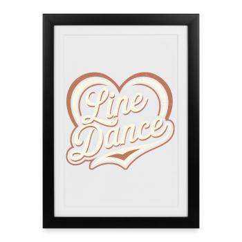 Heart-shaped line dance lettering - Framed poster (27 × 37 cm) - black - Front