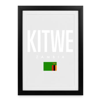 Kitwe, Zambie - Affiche encadrée (27 × 37 cm) - noir - Devant