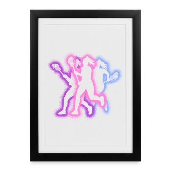 Lacrosse Player Typography Women's Lacrosse - Framed poster (27 × 37 cm) - black - Front