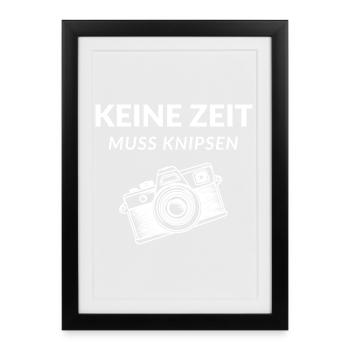 Il n’y a pas de temps à prendre des photos avec l’appareil photo - Affiche encadrée (27 × 37 cm) - noir - Devant