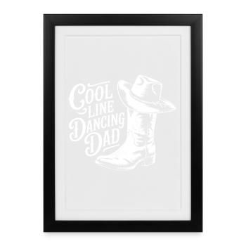 Lässiger Western-Stil Cowboy Papa Linedance Design - Gerahmtes Poster (27 × 37 cm) - Schwarz - Vorne