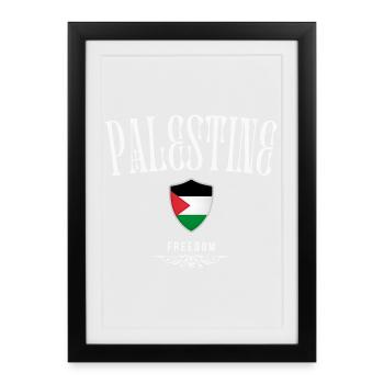 Palestine, design minimaliste élégant - Affiche encadrée (27 × 37 cm) - noir - Devant