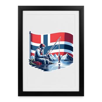 Norway Fishing Boat - Framed poster (27 × 37 cm) - black - Front