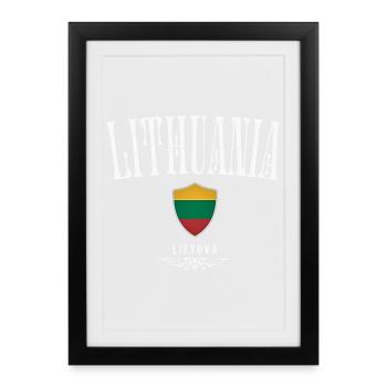 Fierté lituanienne, design minimaliste élégant - Affiche encadrée (27 × 37 cm) - noir - Devant