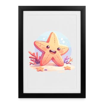 Étoile de mer Étoile de mer - Affiche encadrée (27 × 37 cm) - noir - Devant