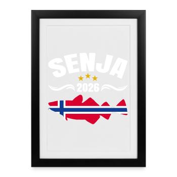 Senja Fishing Trip Norway 2026 - Framed poster (27 × 37 cm) - black - Front