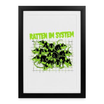 Rats in the System - Punk - Framed poster (27 × 37 cm) - black - Front
